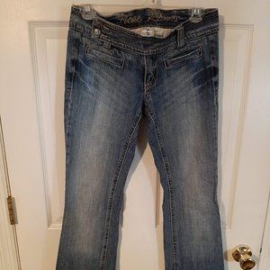 women's nine rivets, junior blue jeans, denim, size 5